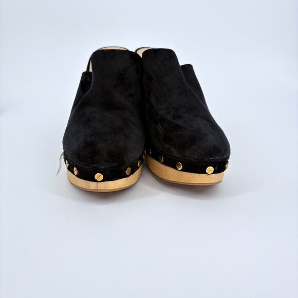 Veronica Beard Grita Black Suede Studded Heeled mules Slip On Clogs Size 9M - Picture 3 of 14